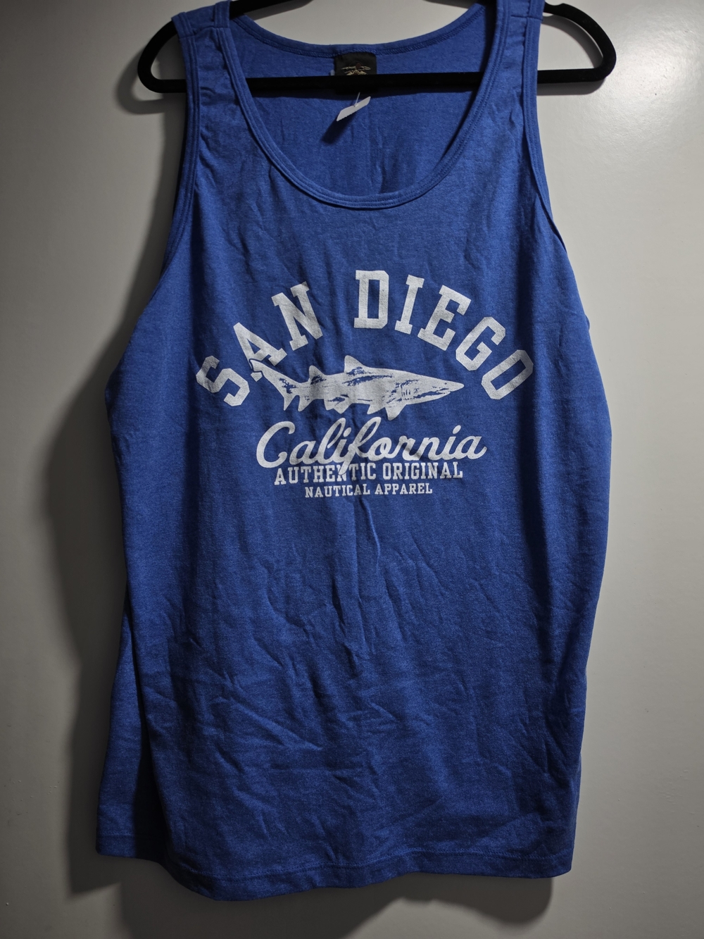 San Diego California Nautical Graphic Tank Top - Blue